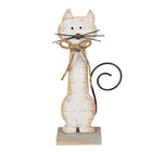 Decoratiebeeld Kat 38 cm wit hout