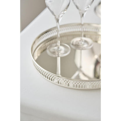 Dienblad rond 30 cm verzilverd