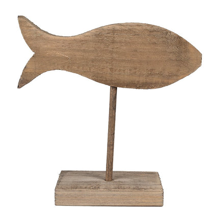 Houten visbeeld 20 cm bruin