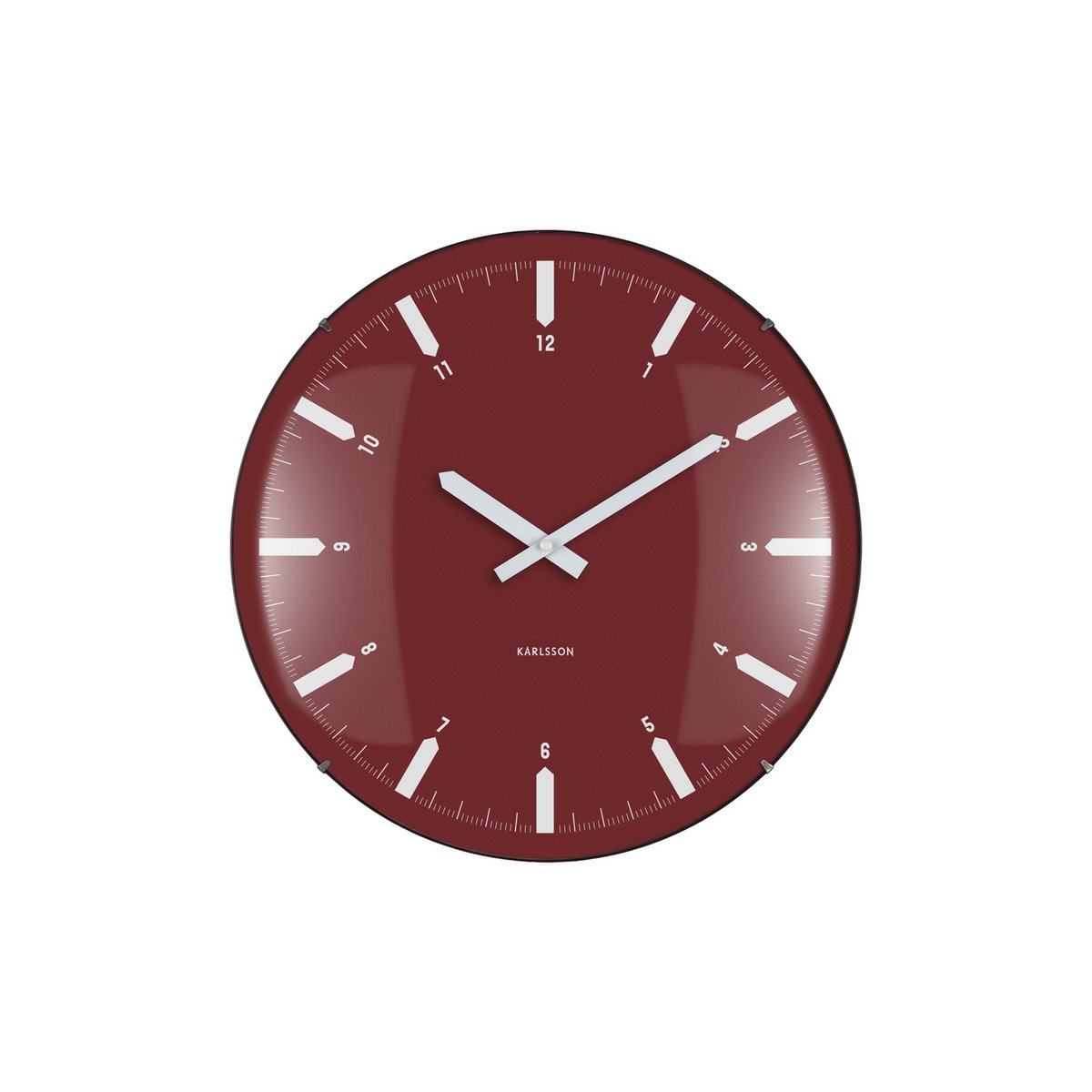 Wandklok 35 cm rood