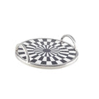 Round Tray For Black and White Tiles 28x28x6cm Decorative