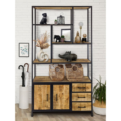 Staande Boekenkast Liverpool Metalen Frame 98x190x36cm