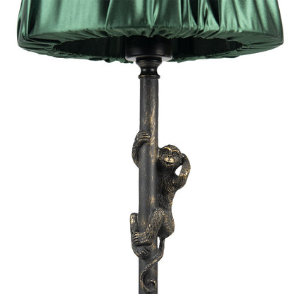 Table lamp Ø 25x55 cm Brown Green Polyresin Monkey Desk lamp