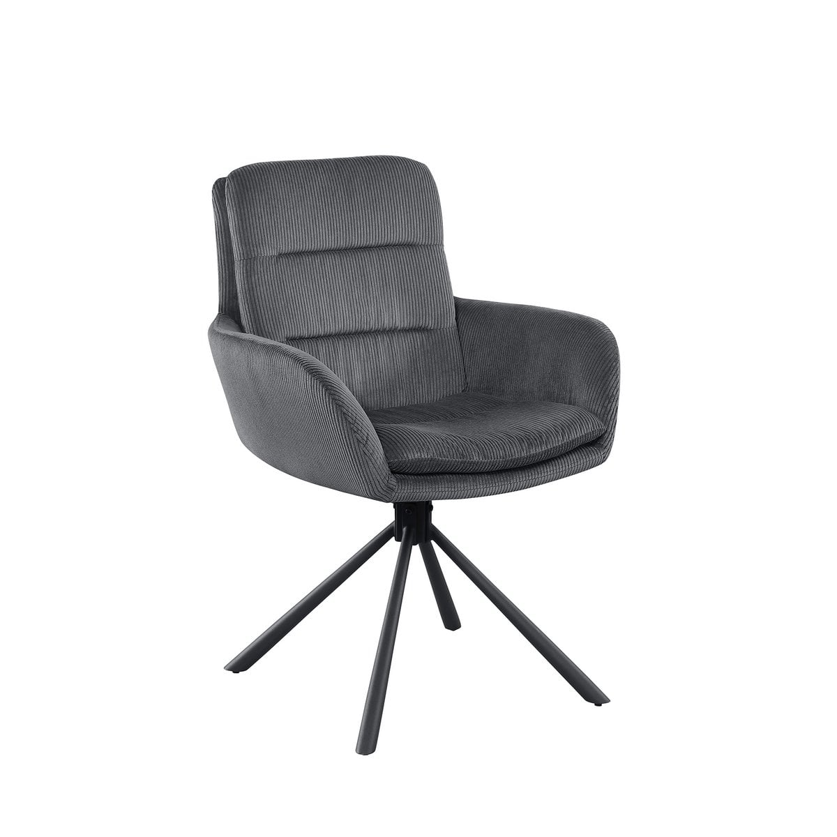Fauteuil donkergrijs corduroy-look 60x64x89 cm