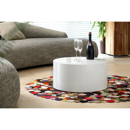 Salontafel rond 60 cm wit MDF