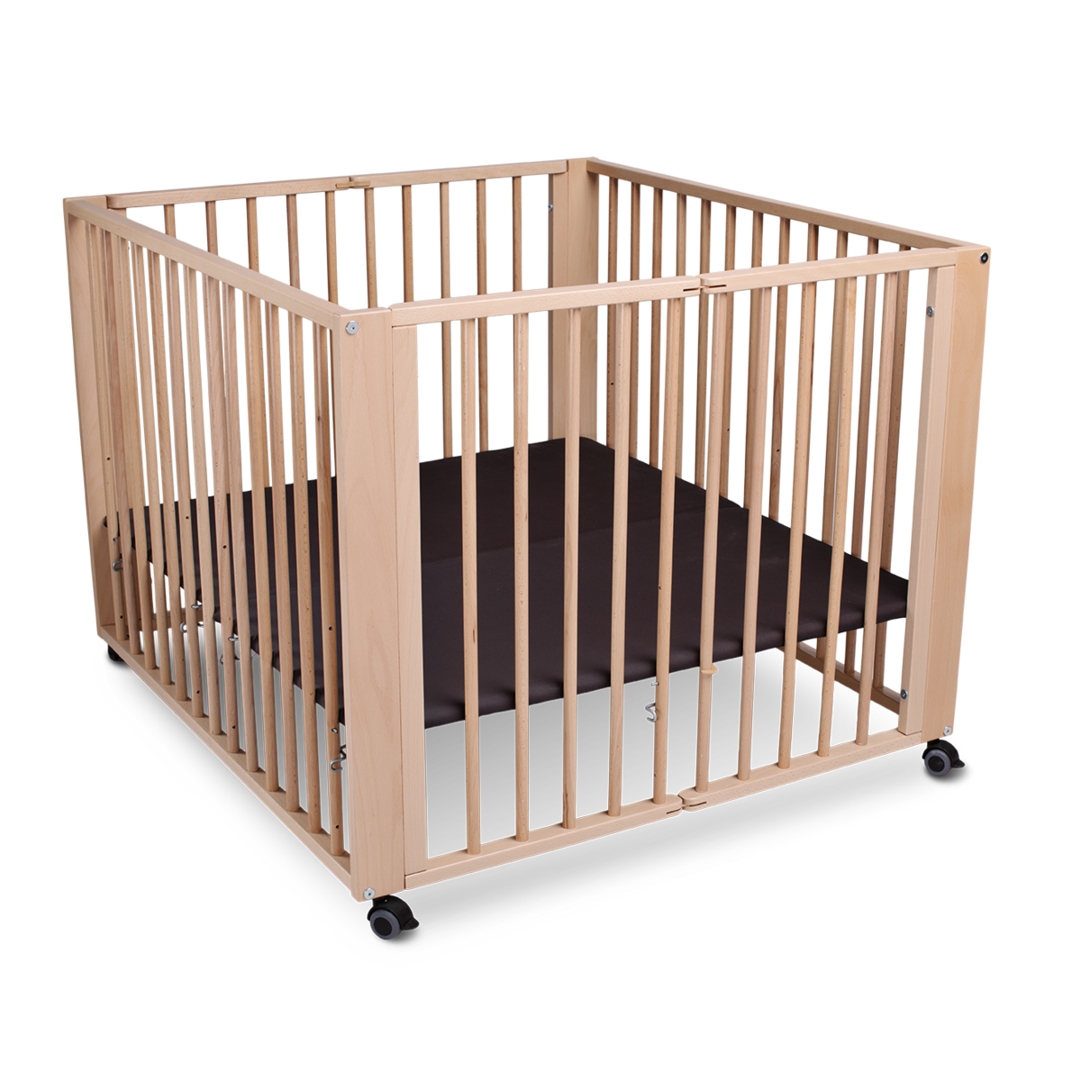 Babybox 89x85 cm naturel beuken opvouwbaar