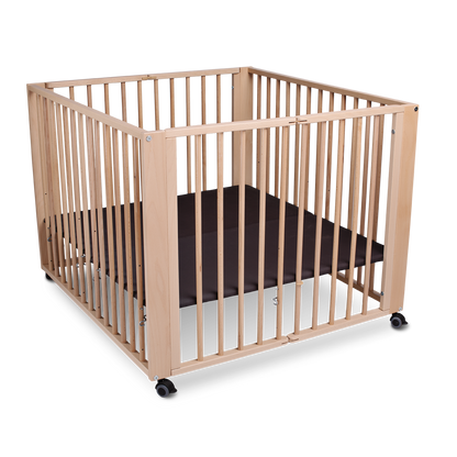 Babybox 89x85 cm naturel beuken opvouwbaar