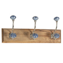 Wall Coat Rack 44x10x17 cm Brown Blue Wood