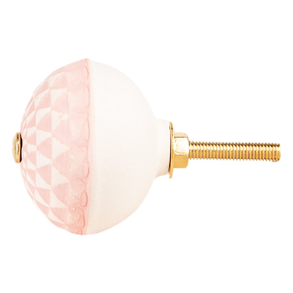 Door Knob Ø 4x3 cm Pink Ceramic