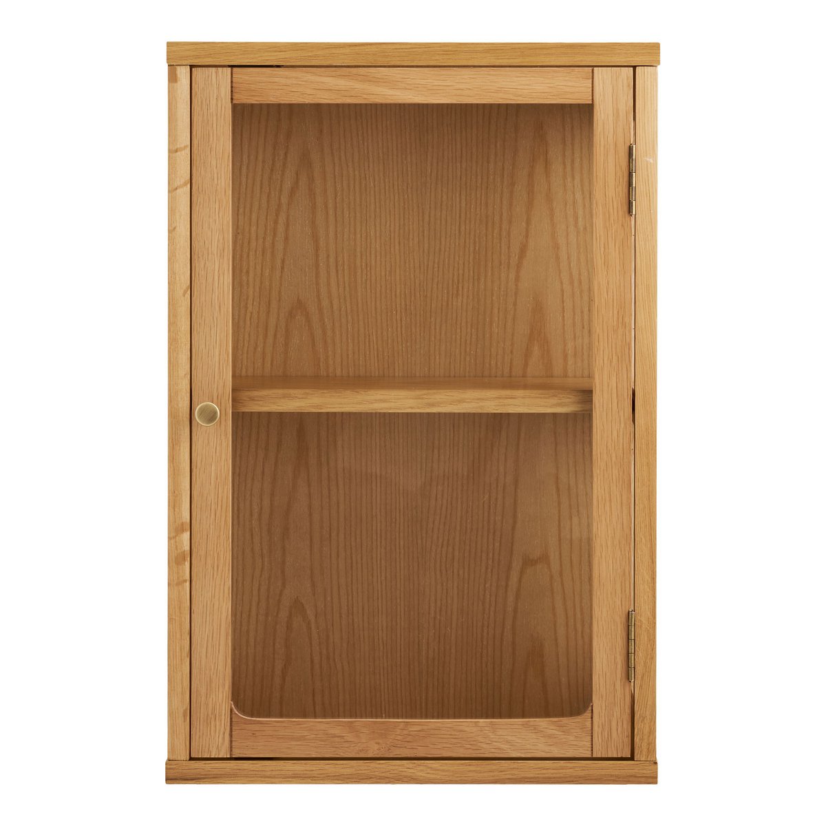 Zamora Wall Cabinet, oak/oak veneer/tempered glass, natural, 20x40x60 cm