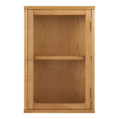 Zamora Wall Cabinet, oak/oak veneer/tempered glass, natural, 20x40x60 cm