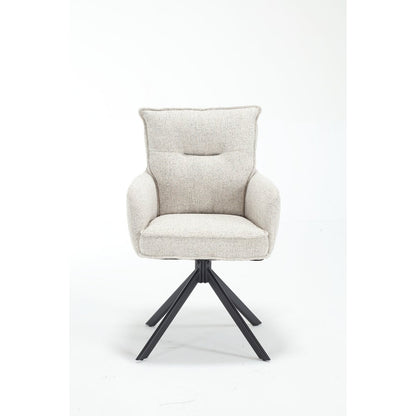 Fauteuil structuurstof beige 60x67x93 cm