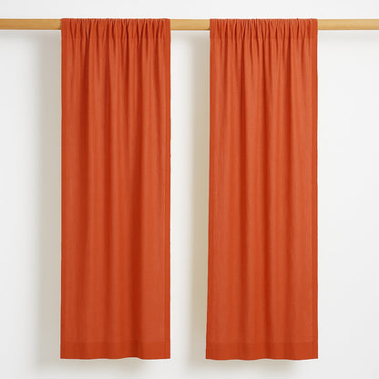 Gordijnen biologisch katoen rood 2x 65x260 cm