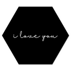 Wall hexagon I love you black