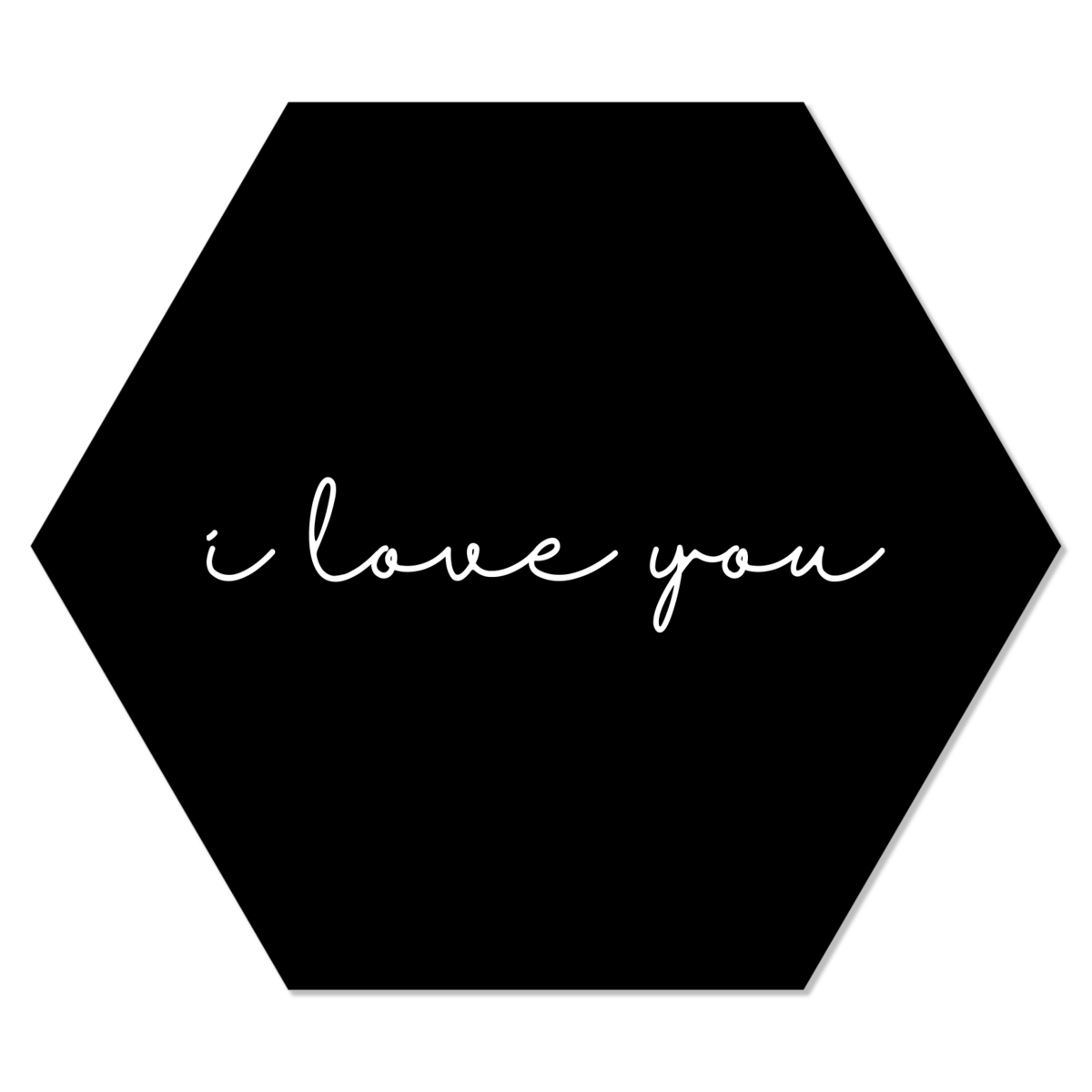 Wall hexagon I love you black