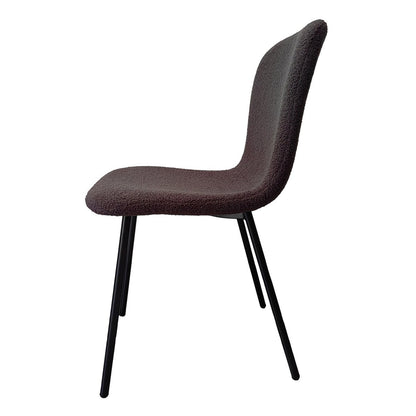 Eetkamerstoelen set van 4 bouclé donkergrijs