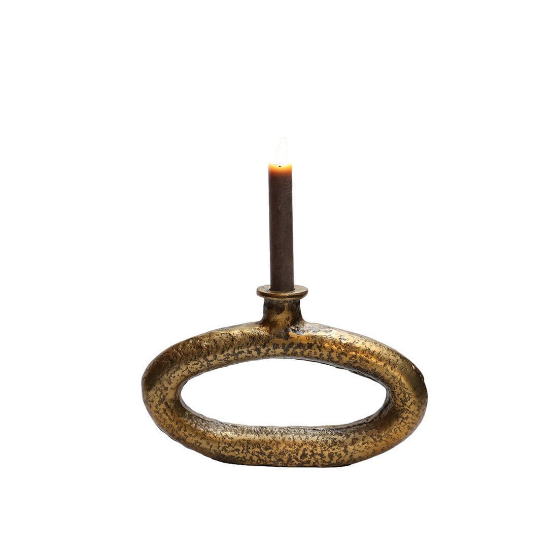 Kaarsenhouder metaal Rocha aged brass