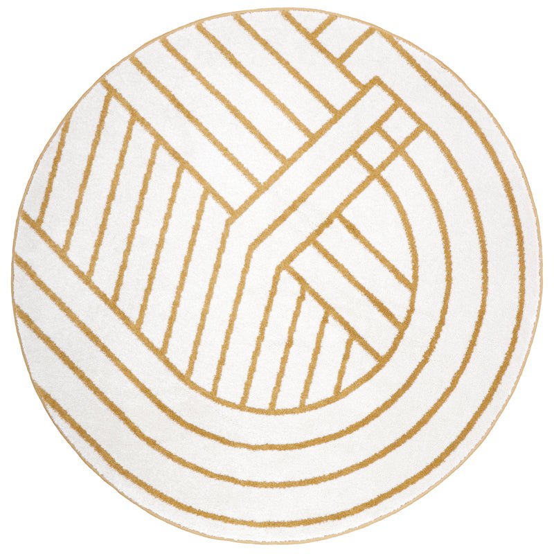 Vloerkleed rond 110 cm geometrisch kleurrijk