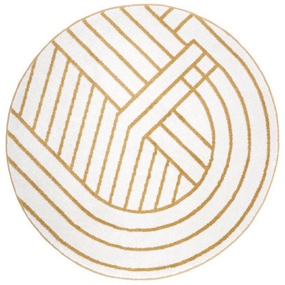 Vloerkleed rond 110 cm geometrisch kleurrijk