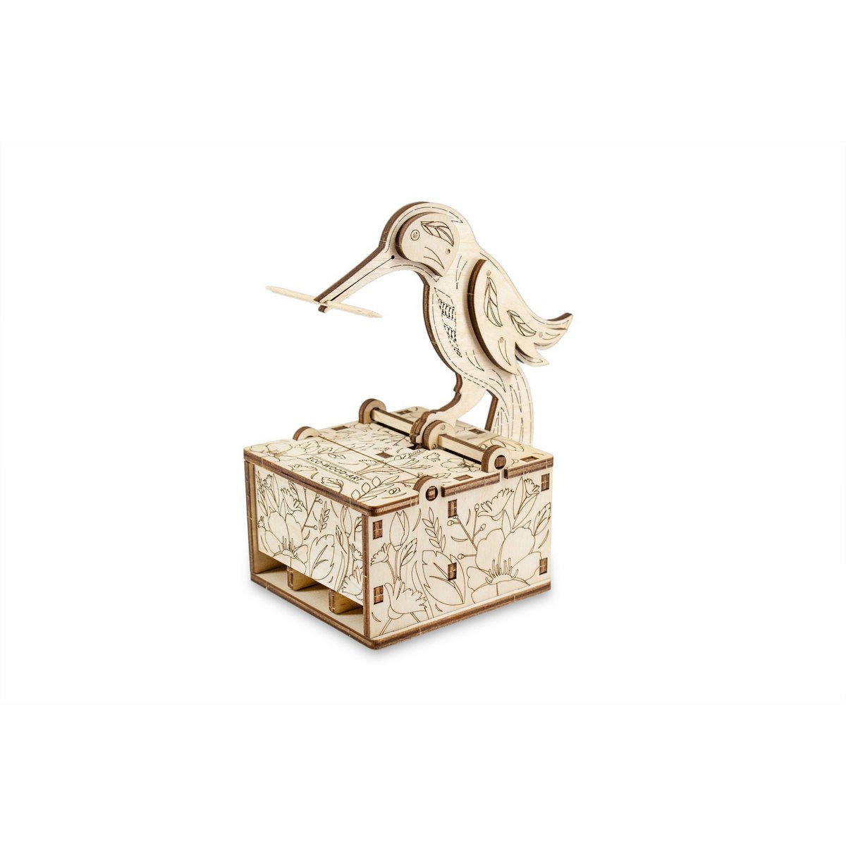 Houten vogelvoederhuisje 8x12,5x14 cm