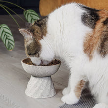 Kattenvoerbak keramiek verhoogd grijs