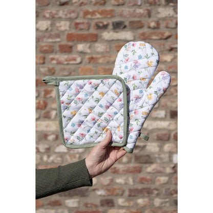Placemats set van 6 48x33 cm wit groen