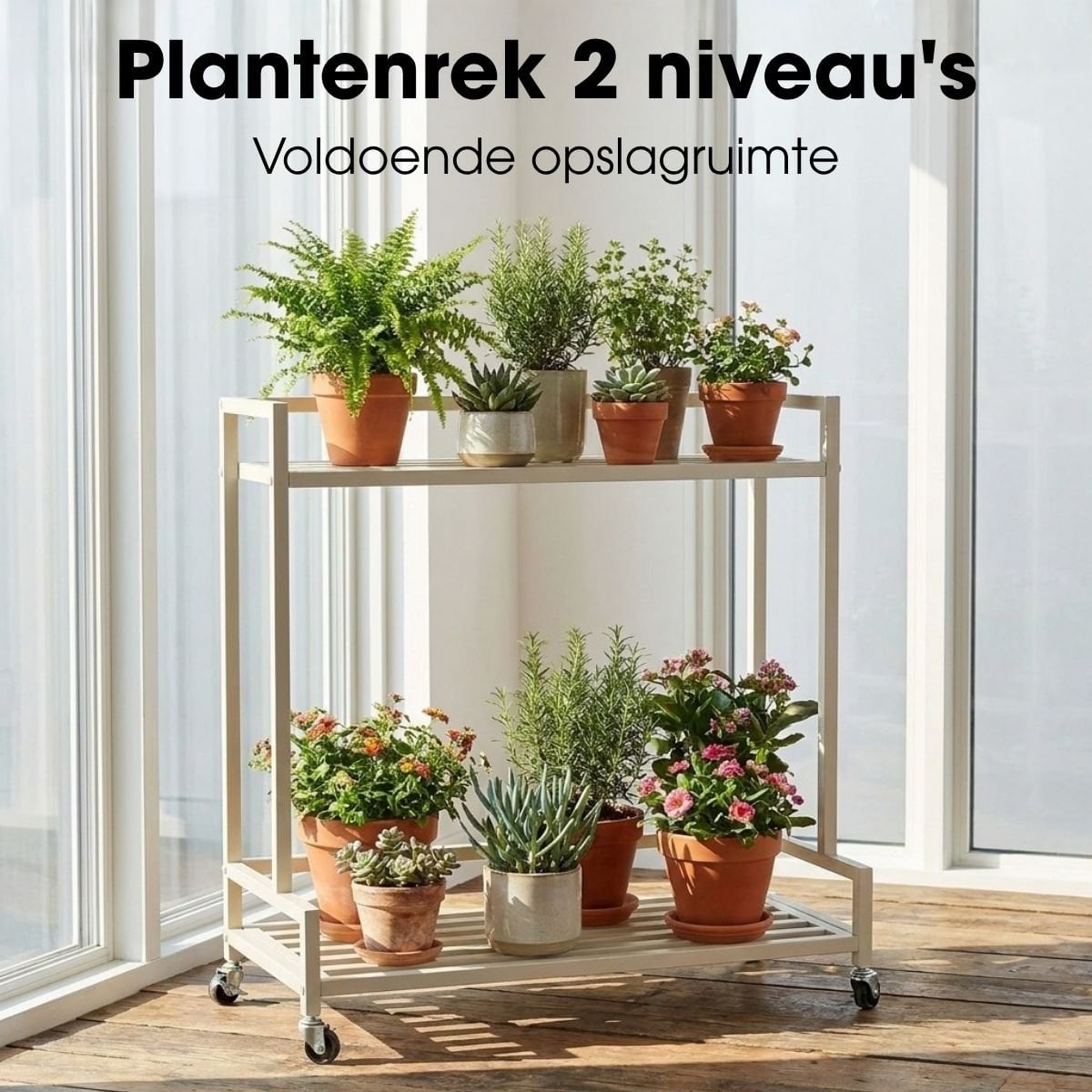 Plantenstandaard 80x35x81 cm gebroken wit