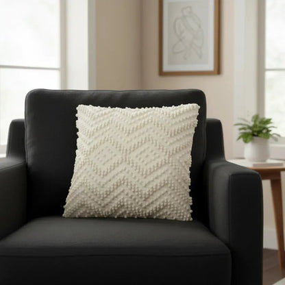 Soft Cream Cushion Cover / Cushion Cover – Tufted Pattern – 45x45 cm – Urbane Hide