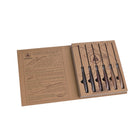 Laguiole steakmessen set 6 stuks rood zwart bruin