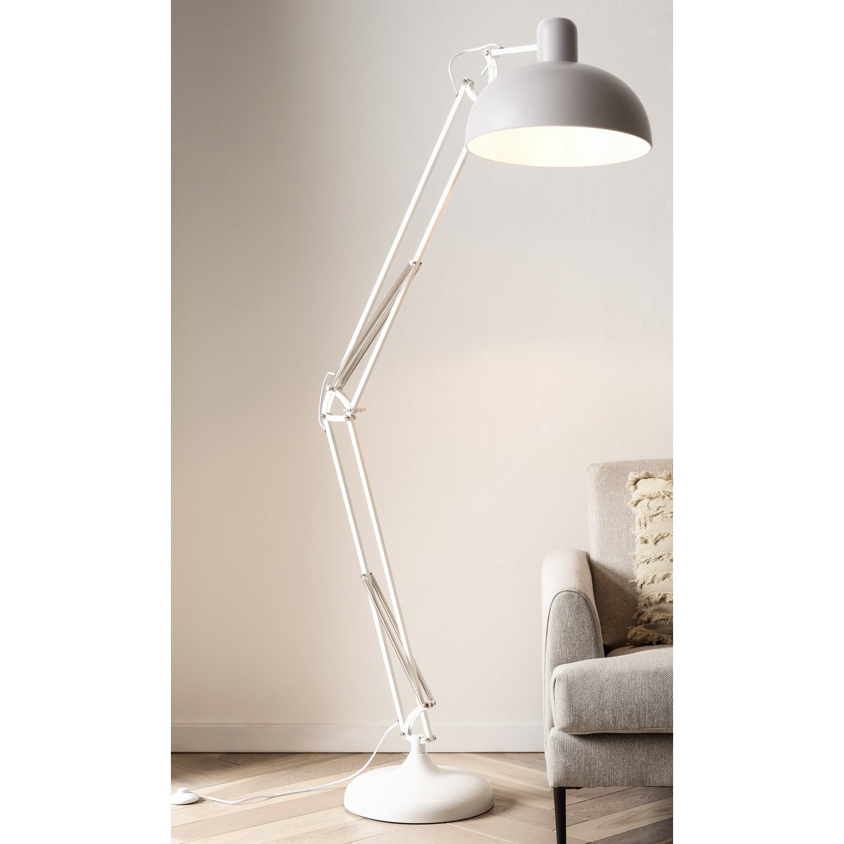 Vloerlamp wit verstelbaar 175 cm