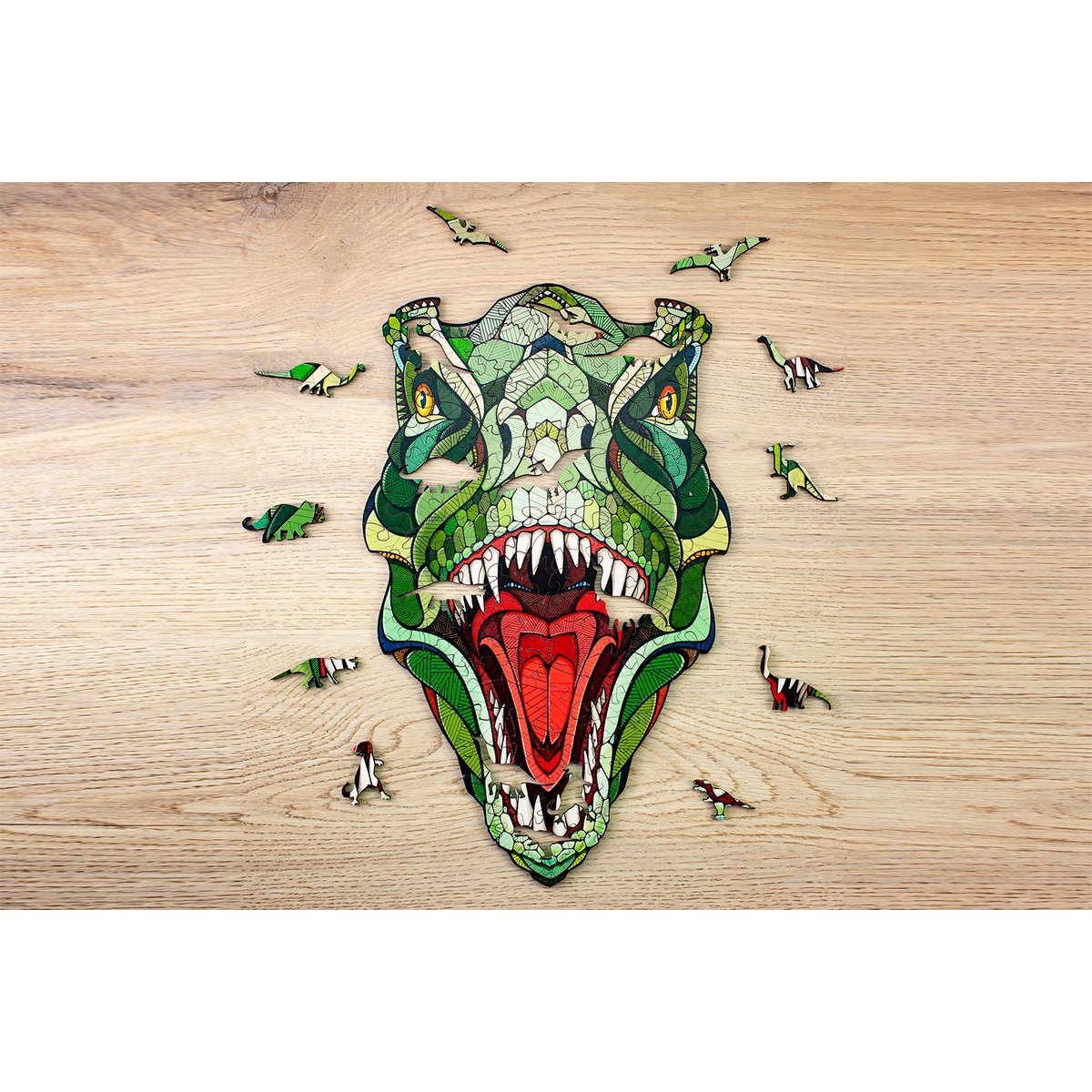 Eco Wood Art (EWA) Wooden Jigsaw Puzzle, T-Rex, 1218, 40x24x0.5cm Cardboard box