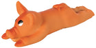 Hondenspeeltje latex varken 13 cm oranje