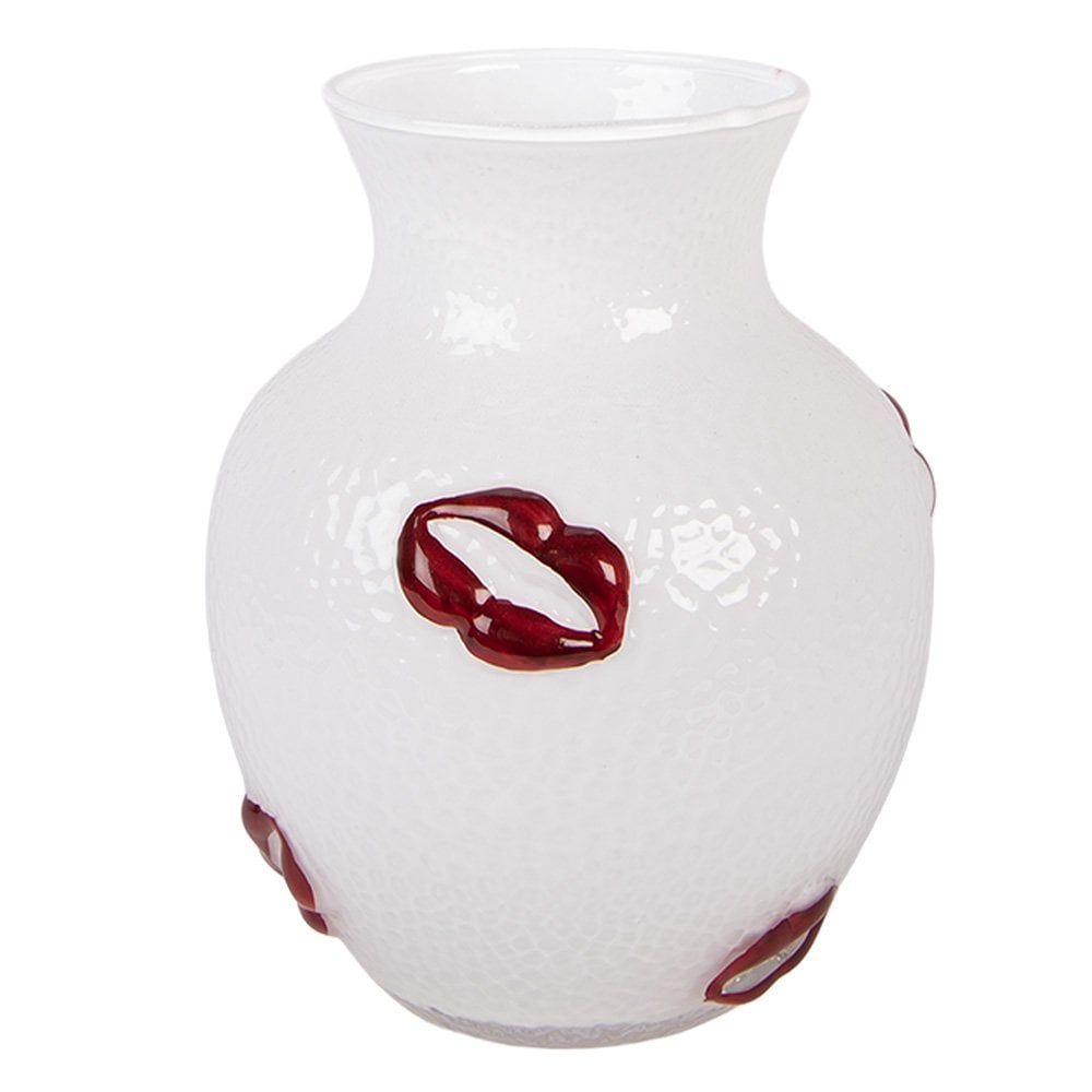 Vase Ø 13x16 cm White Glass