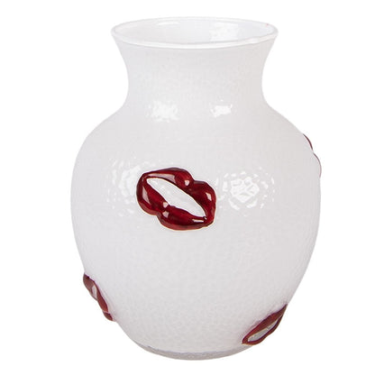 Vase Ø 13x16 cm White Glass