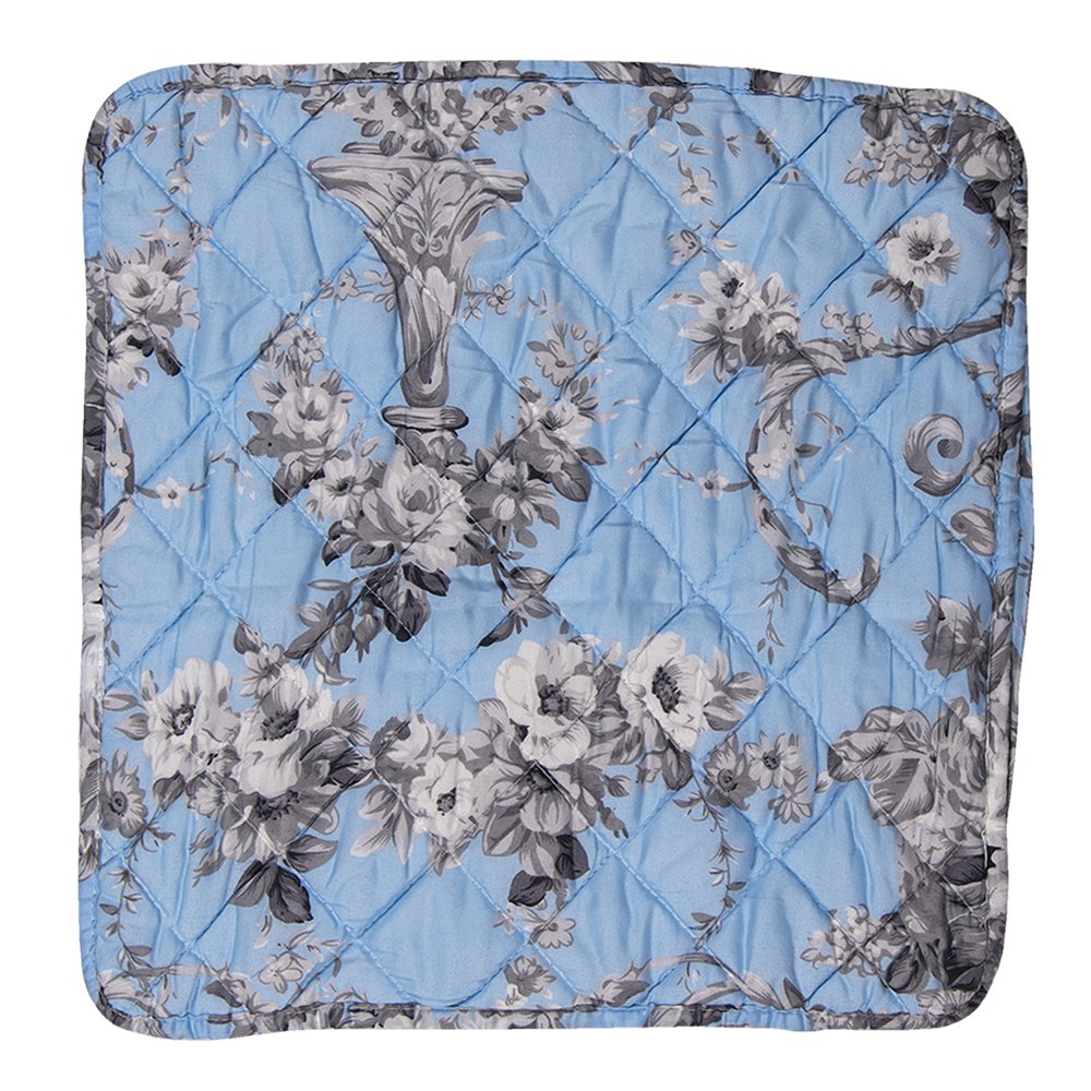 Kussenhoes 40x40 cm Blauw Polyester Bloemen Sierkussenhoes