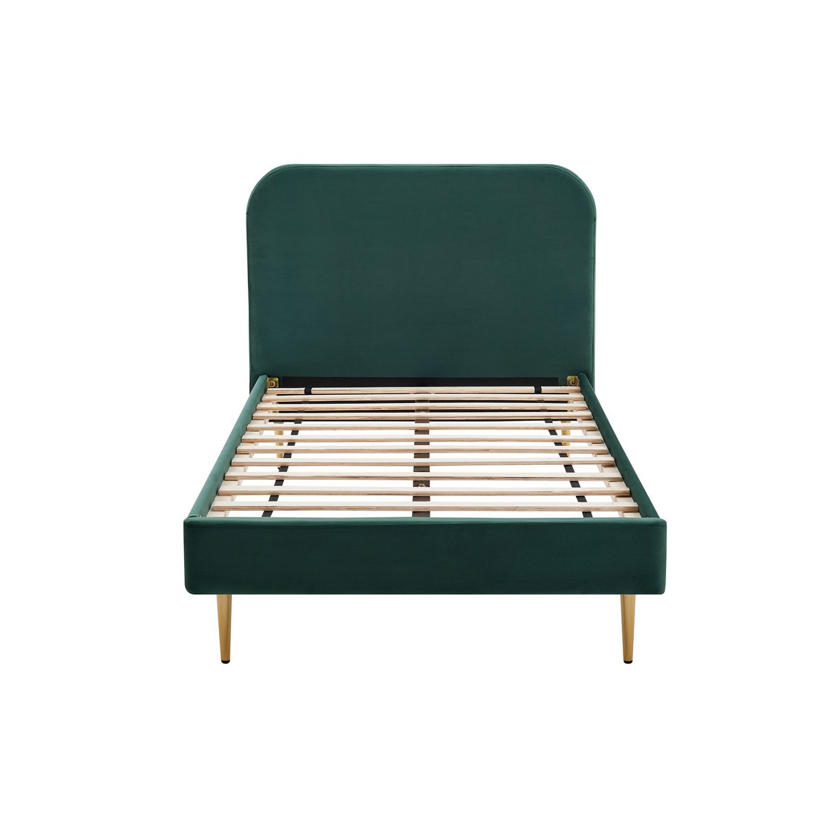 Gestoffeerd bed groen 90x200 cm