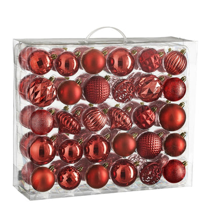 Kerstballen set  Rood