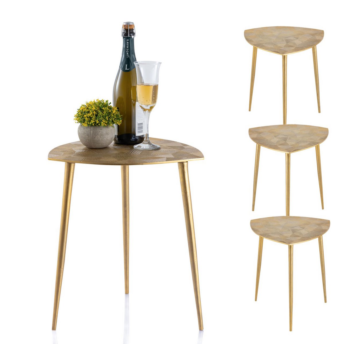 Alster 4-delige Metalen Decoratieve Bijzettafels 40x45x40cm