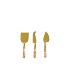Kaasmessen set 3 stuks goud staal