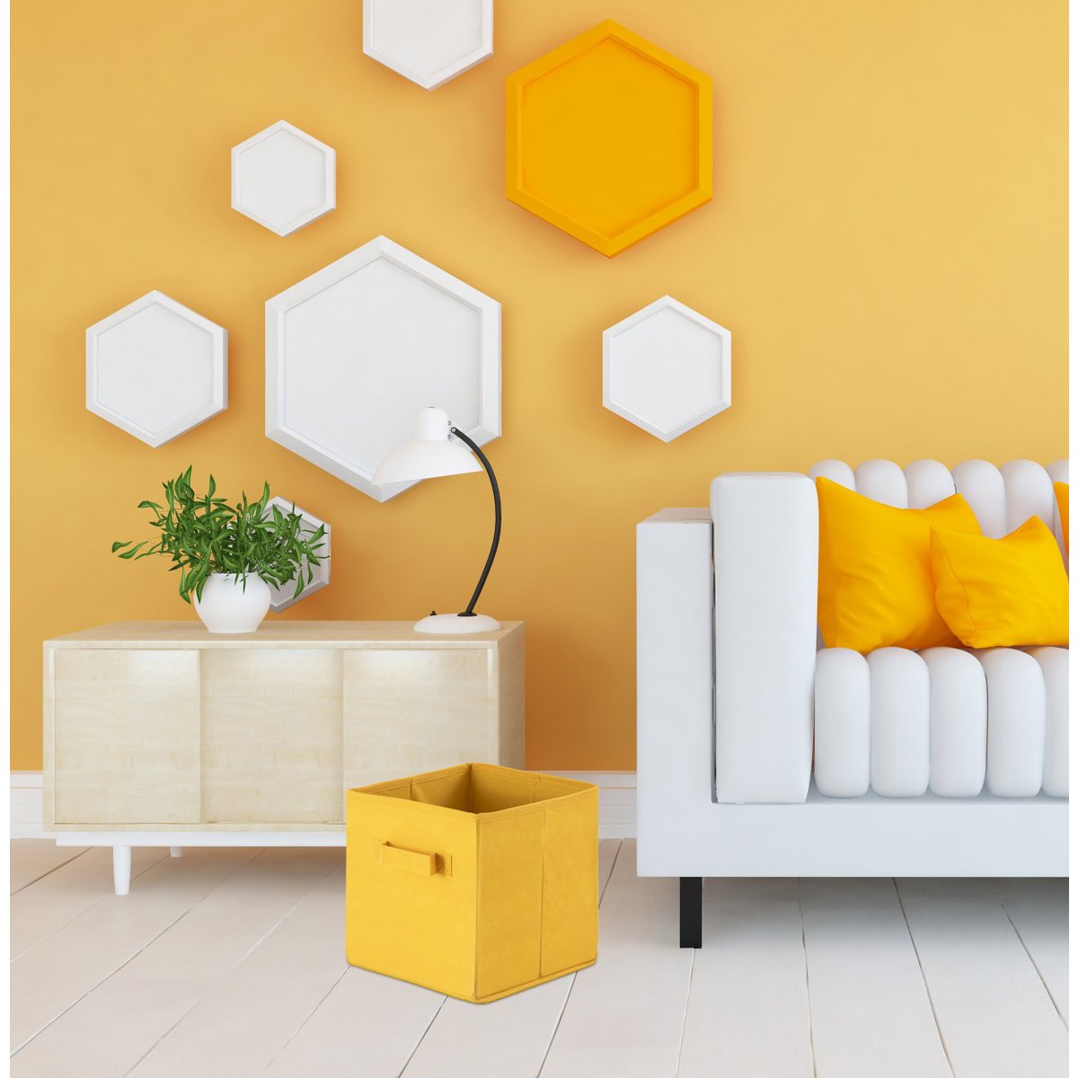 Opbergboxen 26x26x26 cm set van 6 polypropyleen