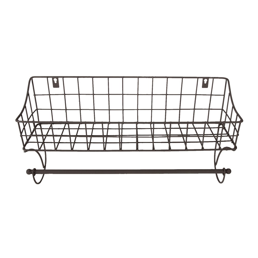 Handdoekhouder metaal bruin 44x12x25 cm