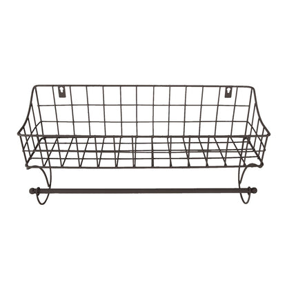 Handdoekhouder metaal bruin 44x12x25 cm