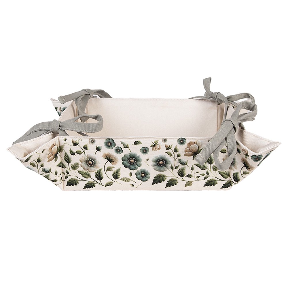 Bread basket 35x35x8 cm Beige Cotton