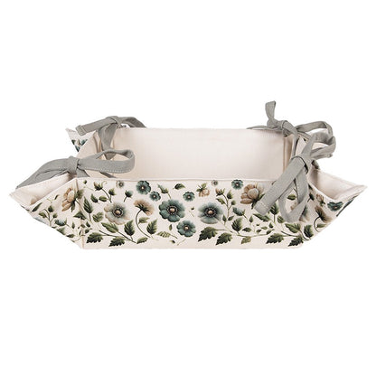 Bread basket 35x35x8 cm Beige Cotton