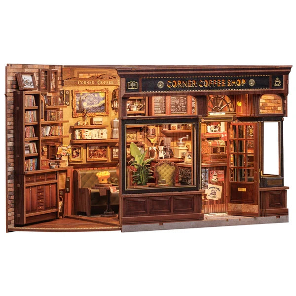 Doe-het-zelf huisje koffieshop 21x13x17 cm hout