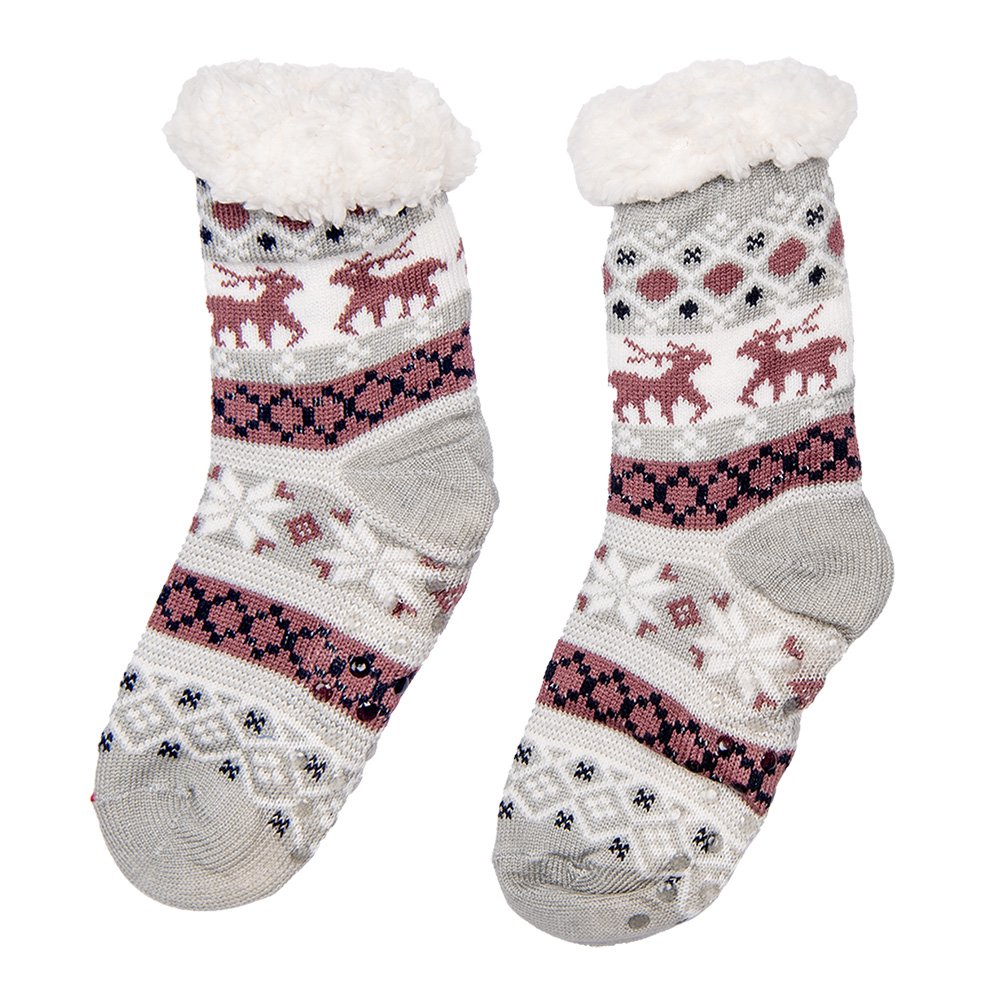 Kerstsokken 12 paar meerkleurig synthetisch anti-slip