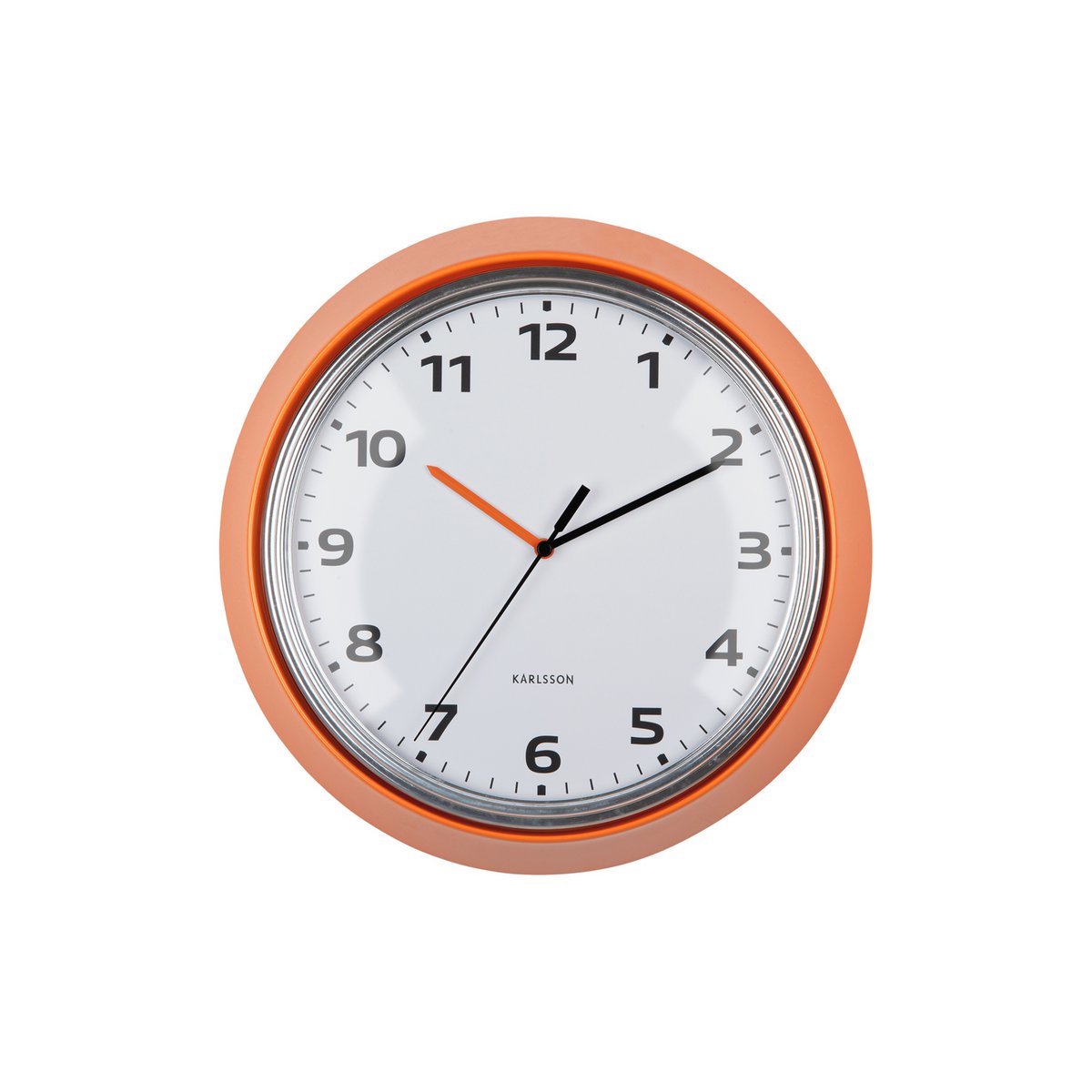 Wandklok 34 cm oranje ijzer