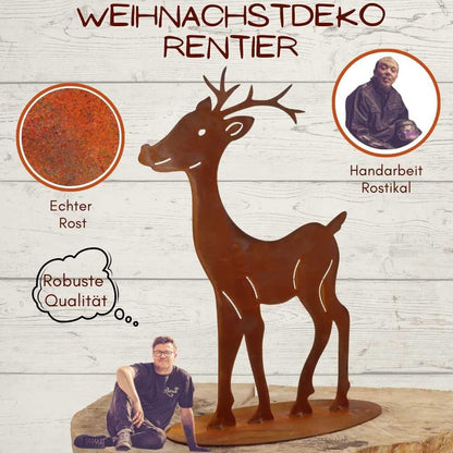 Christmas | Metal Decorative Reindeer | Garden Figure Deer
