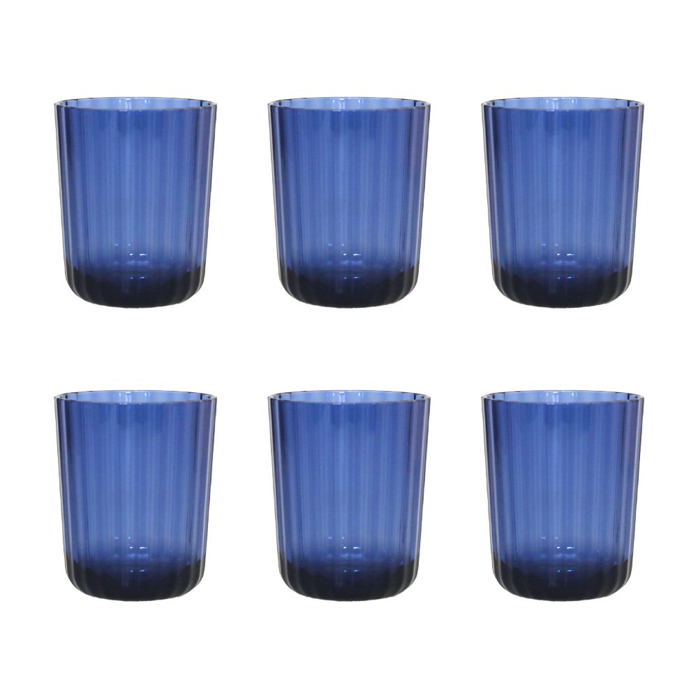 Waterglazen set van 6 acryl blauw