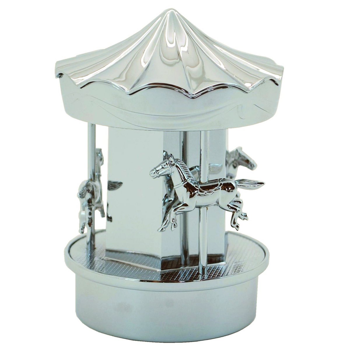 Babyspeelgoed carrousel zilver metaal